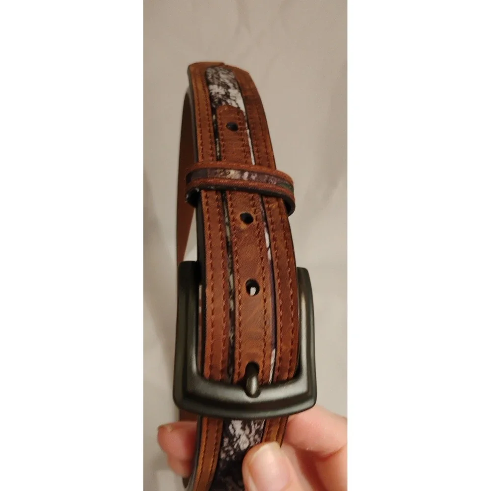 NEW Nocona‎ Mossy Oak Leather Belt Boys Mens Sz 26 Brown Camouflage Hunting